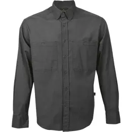 Mens Heritage Stretch Long Sleeve Shirt charcoal Front
